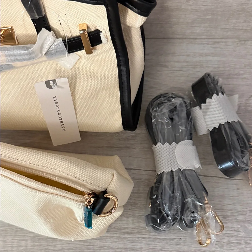 Anthropologie Black and Cream Crossbody Bag NWT - Picture 8 of 11